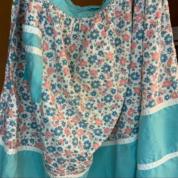 Vintage Kitchen Apron Mid Century Cooking Grill Flowers - Picture 1 of 4